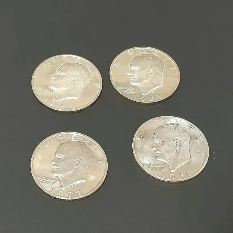 アメリカ1ドル硬貨 アイゼンハワー・ダラー 1971年・1972年 4枚セット