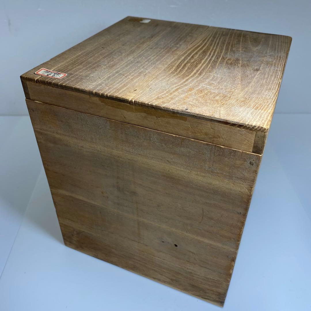 中国清時代　大清乾隆年製　瑠璃青花筆筒　木箱付　東Y7-0331☆2Fトニオ