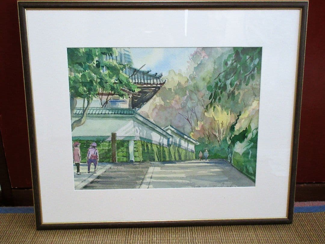 水彩画「円覚寺参道」