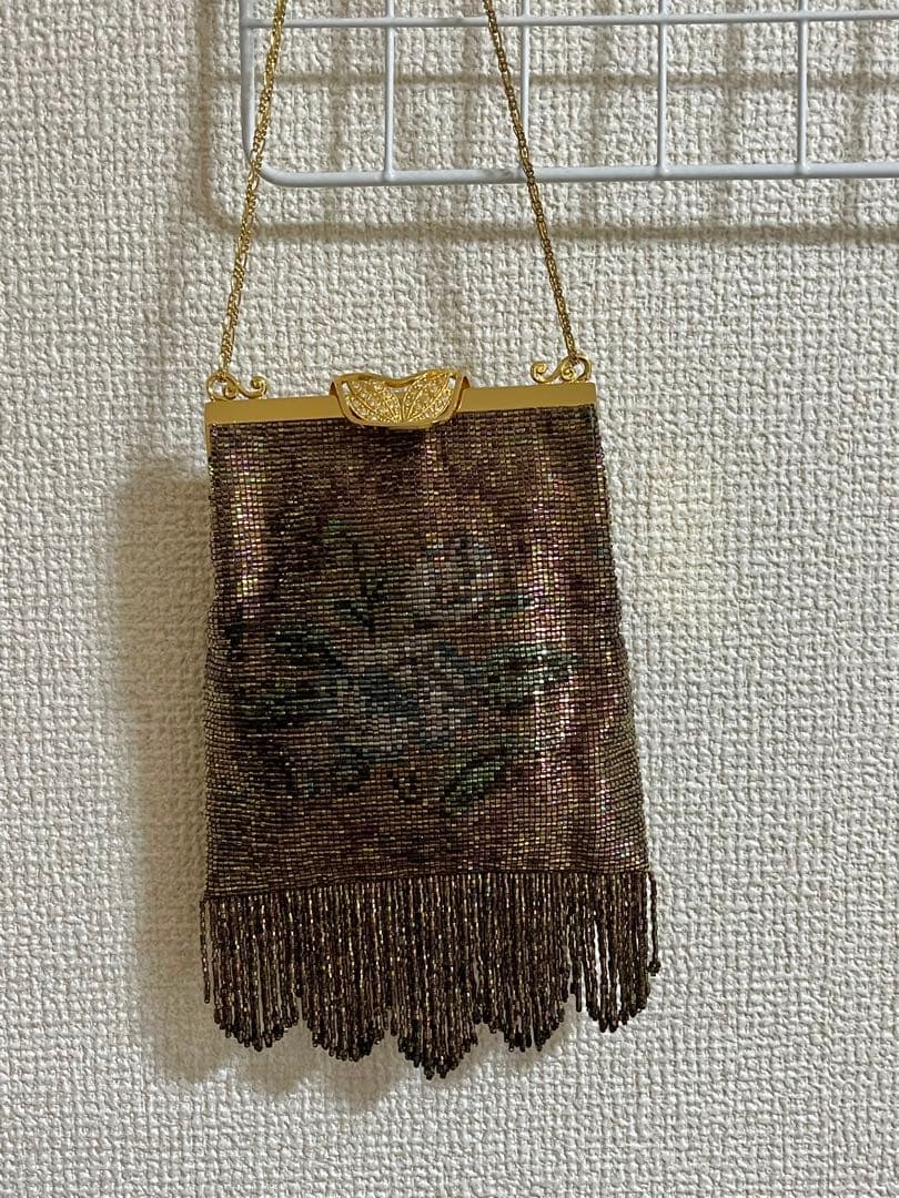 デリカ　ビーズバッグ　パーティーバッグ　フリンジ　美品