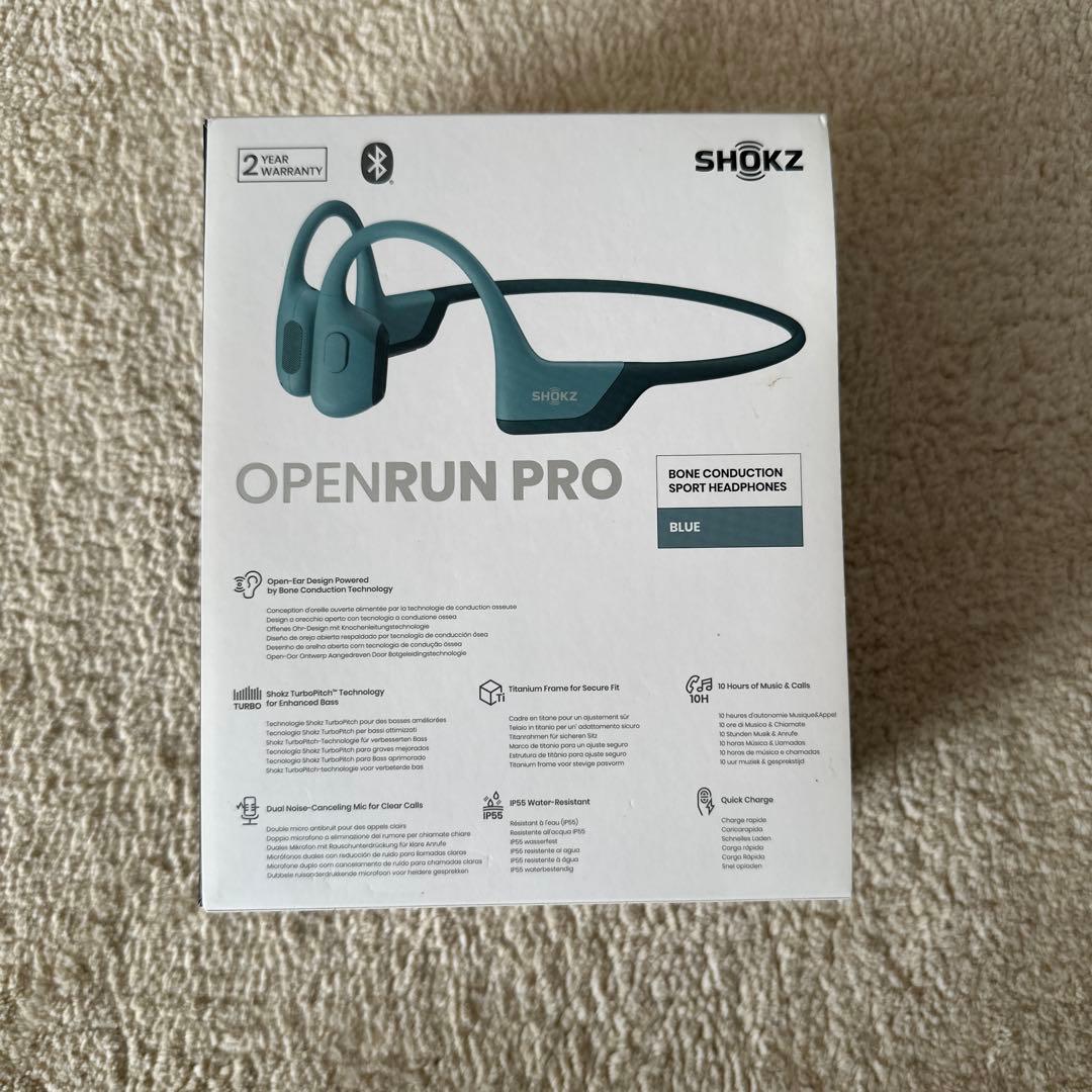 SHOKZ OPENRUN PRO 骨伝導イヤホン ブルー