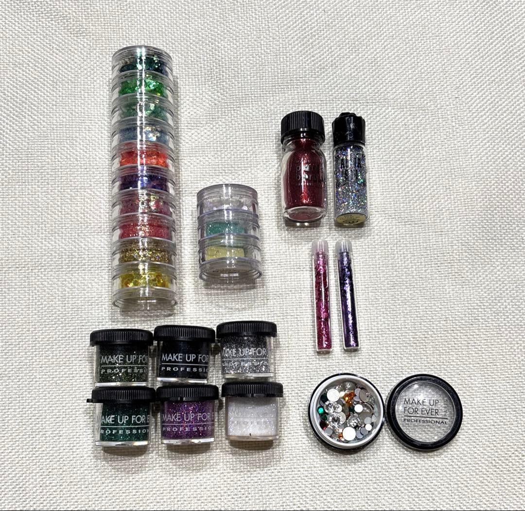 ボディジュエリーグリッター 62色 ホログラム11色ラインストーン　ラメ箔セット