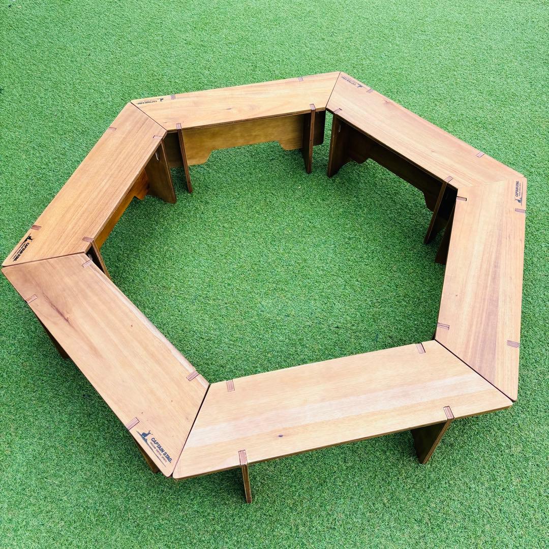 キャプテンスタッグ　クラシック　ヘキサテーブル　グリル　アウトドア　テーブル