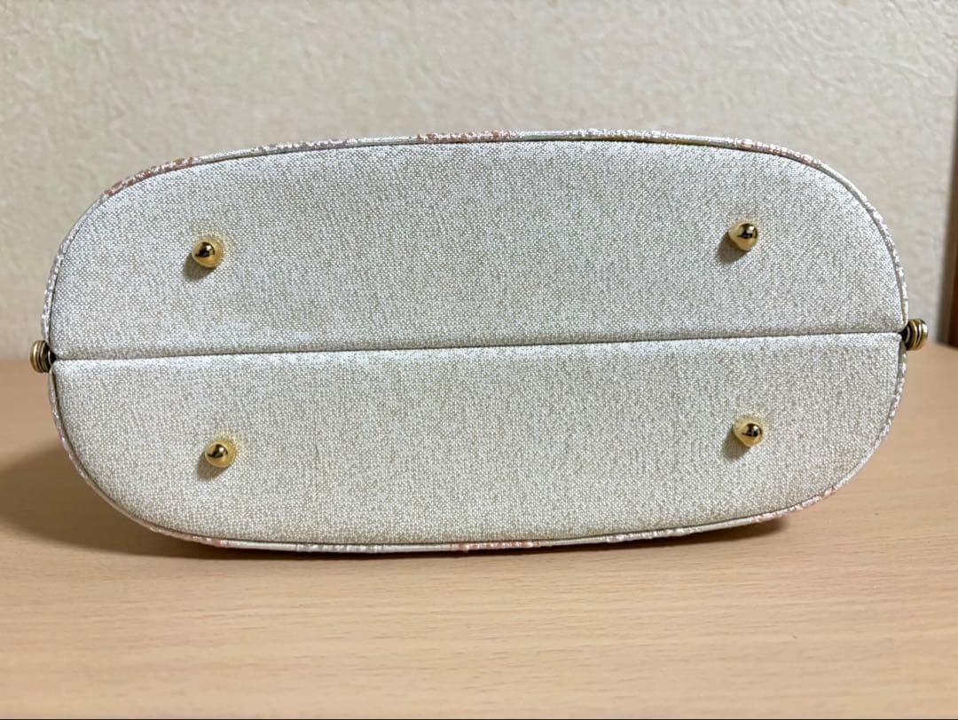 新品未使用品　銘織つづれ錦　和装バッグ＆草履セット　白×ゴールド　LLサイズ