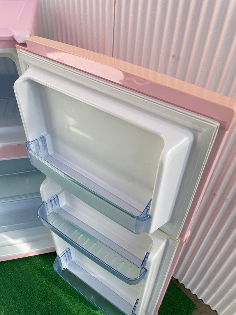 916 ハイアール おしゃれピンク 2ドア冷蔵庫 98L インテリア レトロ