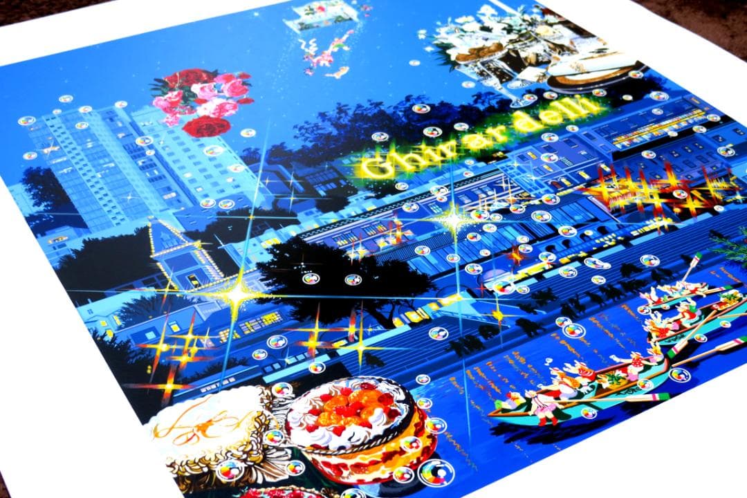 【ヒロ・ヤマガタ】　二人の星　　シルクスクリーンシート　　山形博導　　額装可