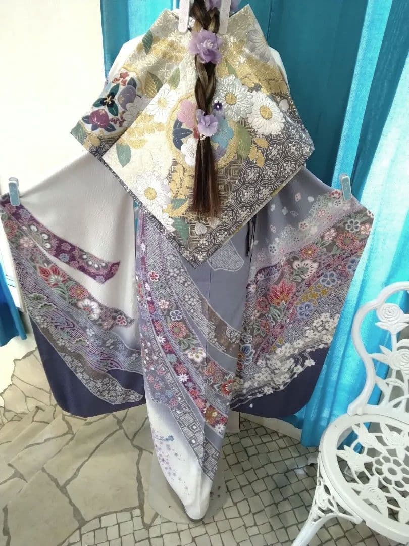 振袖フルセット、きもの友禅振袖、重ね衿、帯揚げ帯締め、西陣袋帯、襦袢、ガード加工