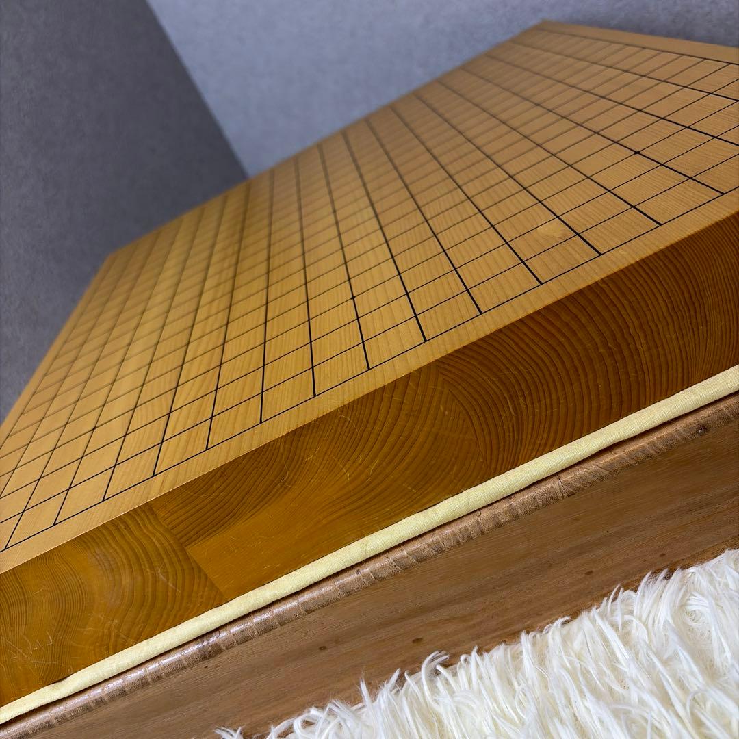 【極美品】本榧 卓上 碁盤 囲碁盤 柾目 ハギ盤 3枚継 厚さ5.5cm