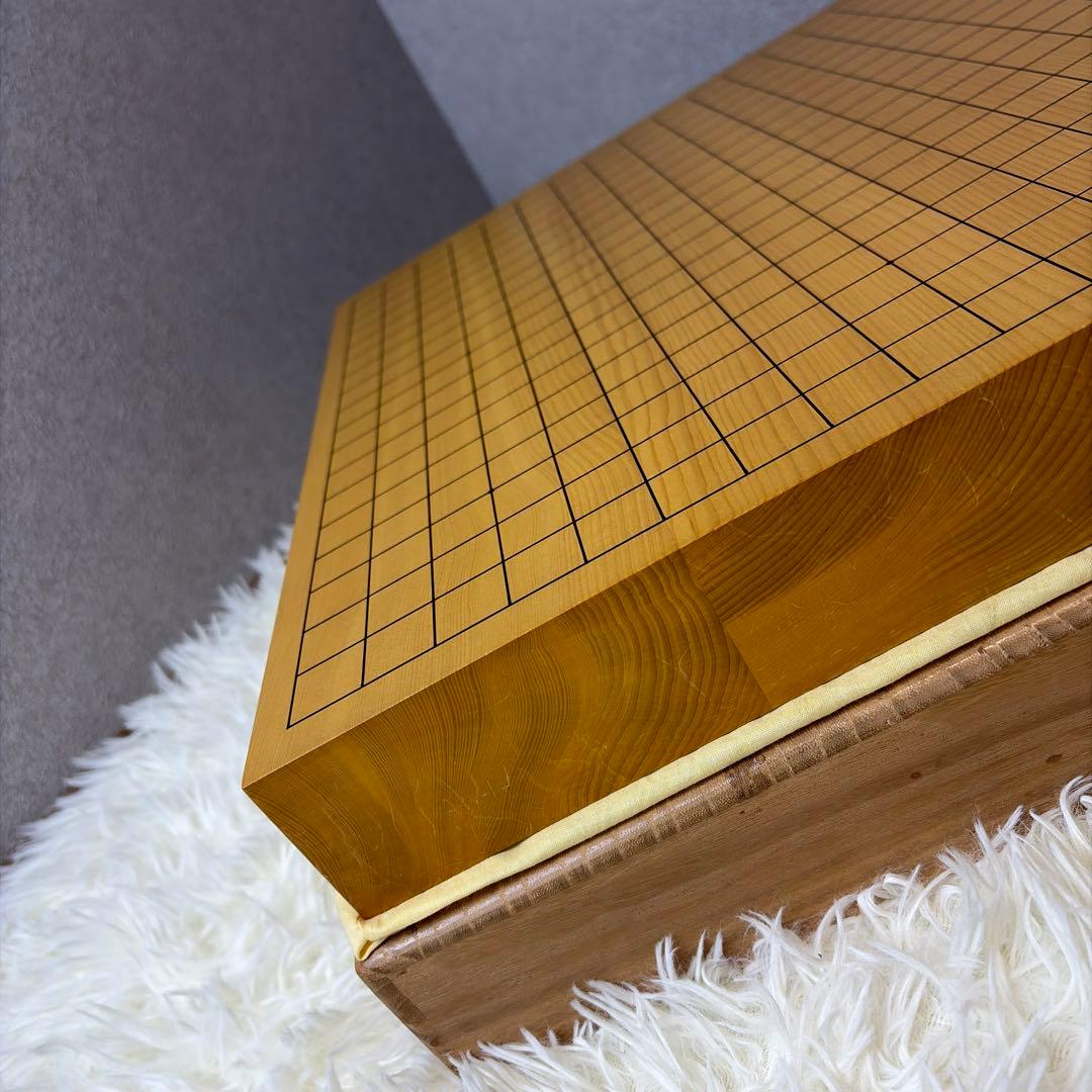 【極美品】本榧 卓上 碁盤 囲碁盤 柾目 ハギ盤 3枚継 厚さ5.5cm