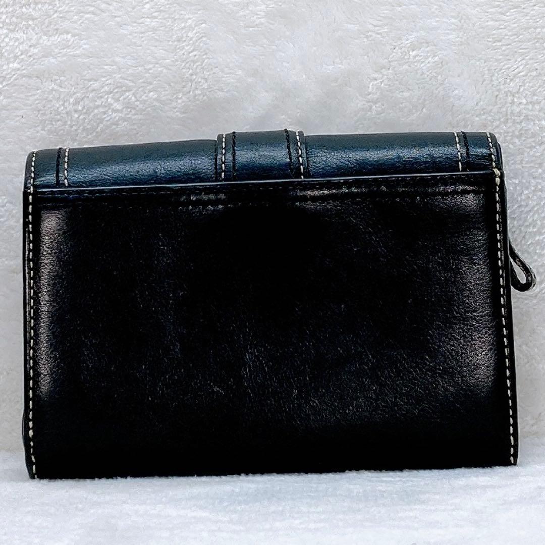 小物 Coach Compact Wallet Soho Black leather