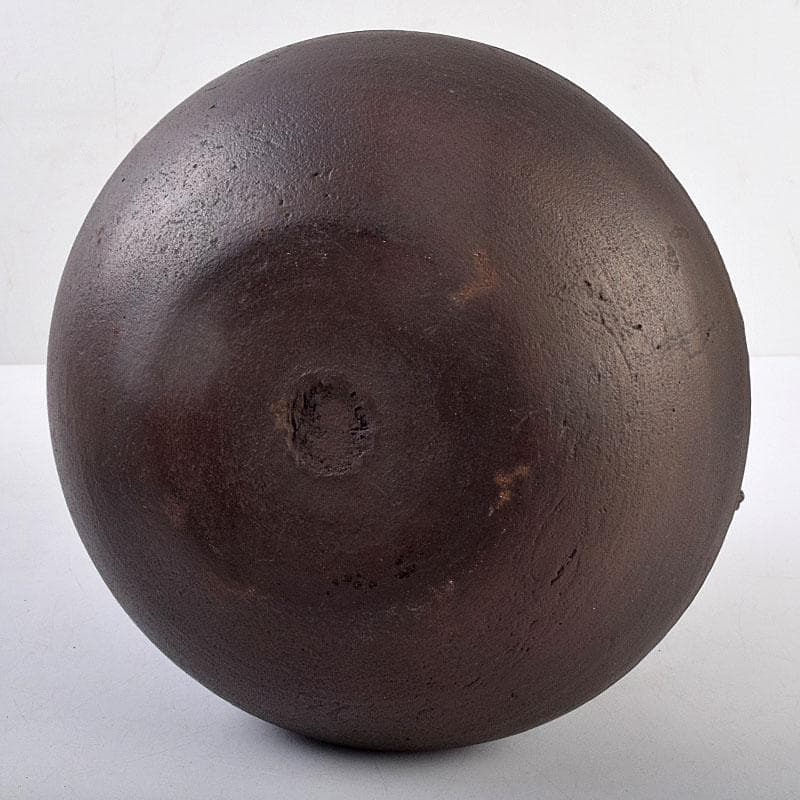 茶道具　釜師　畠春斎作　網地文　尻張釜　共布共箱　M　R9041B