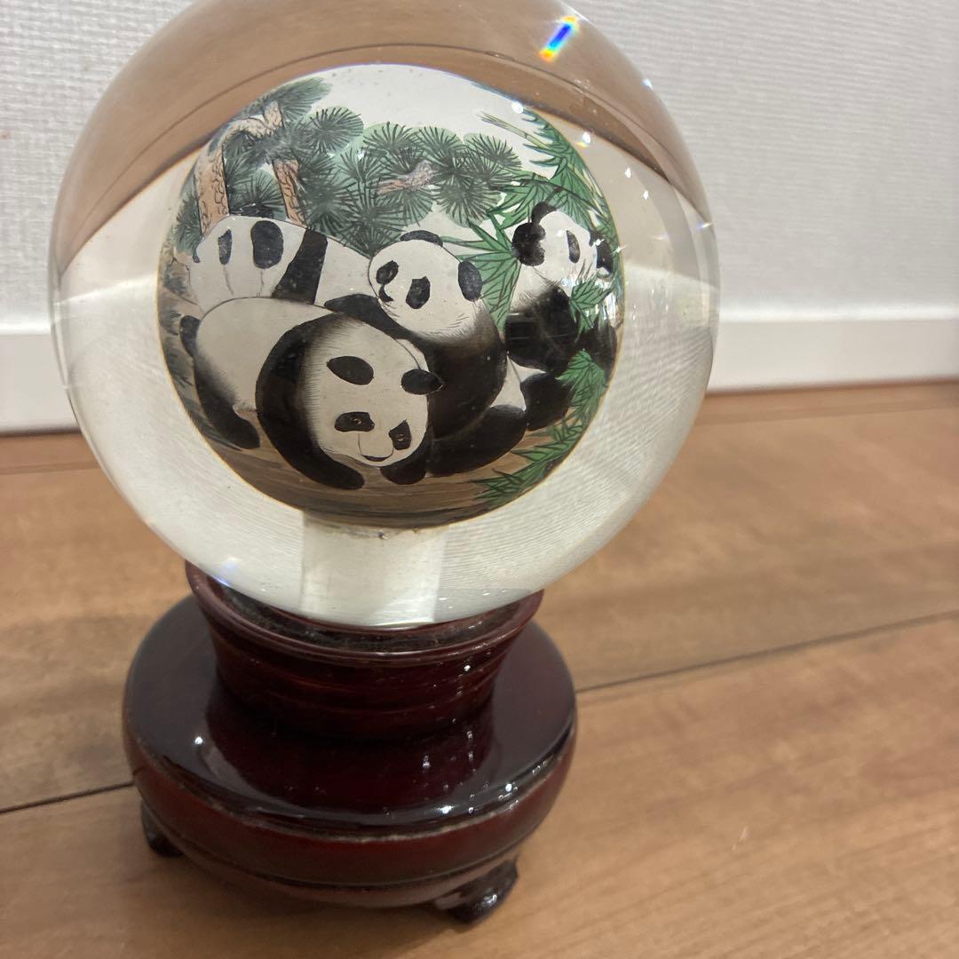パンダ スノードーム ガラス製　ビンテージ