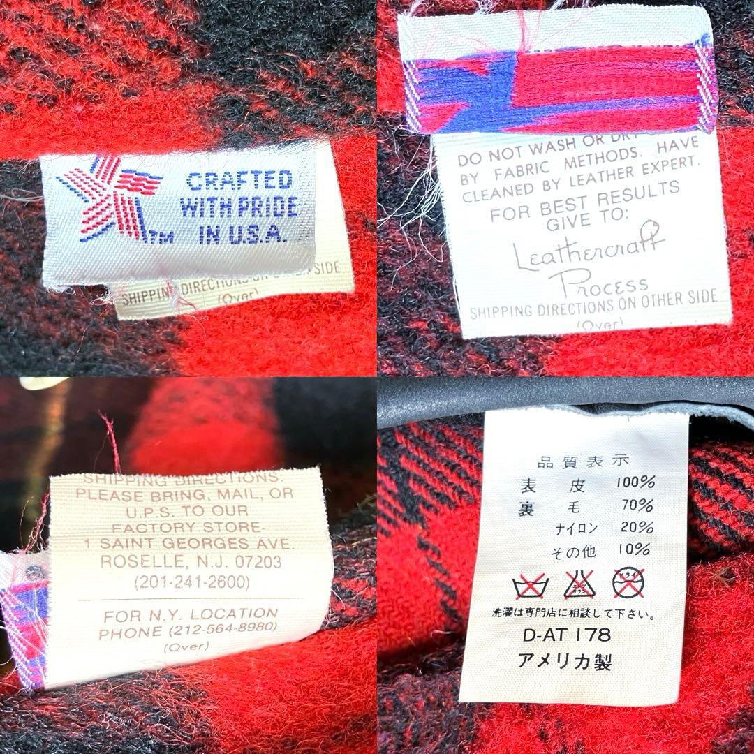 Schott 高級ヌバックレザージャケット　ウールチェック裏地　カーコート