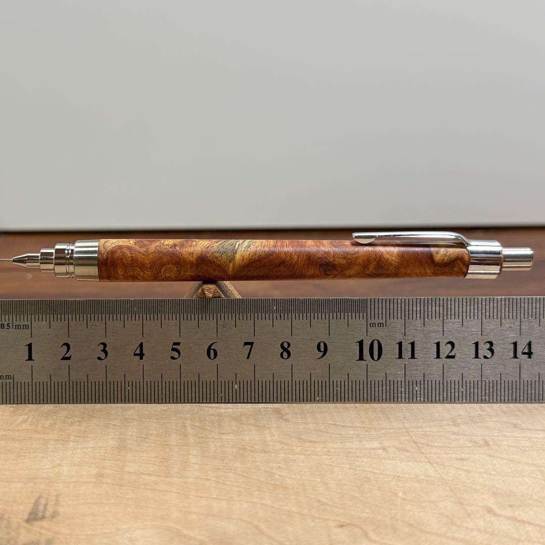 158花梨瘤　木製シャーペン　最強低重心　ステンレス