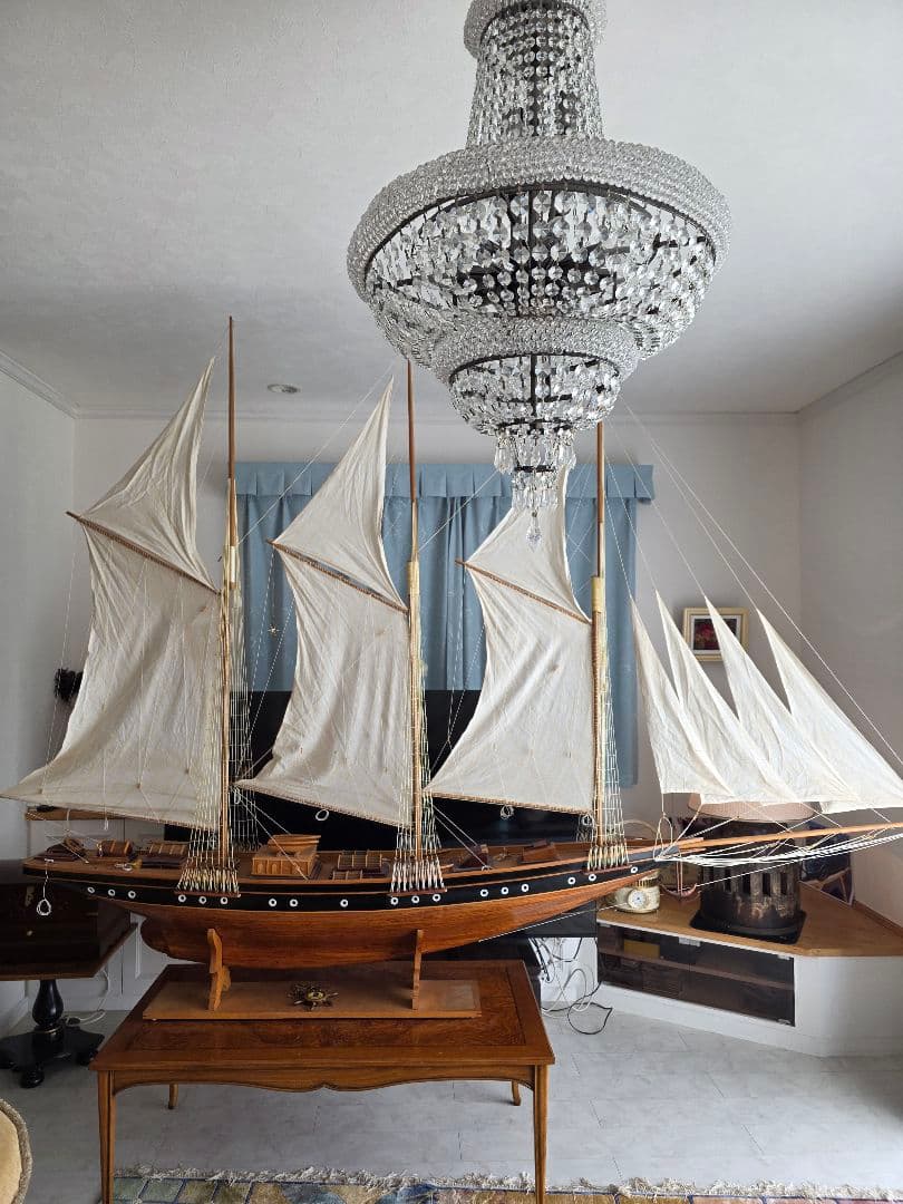 希少品 骨董品 アンティーク 木製ヨット 80年前