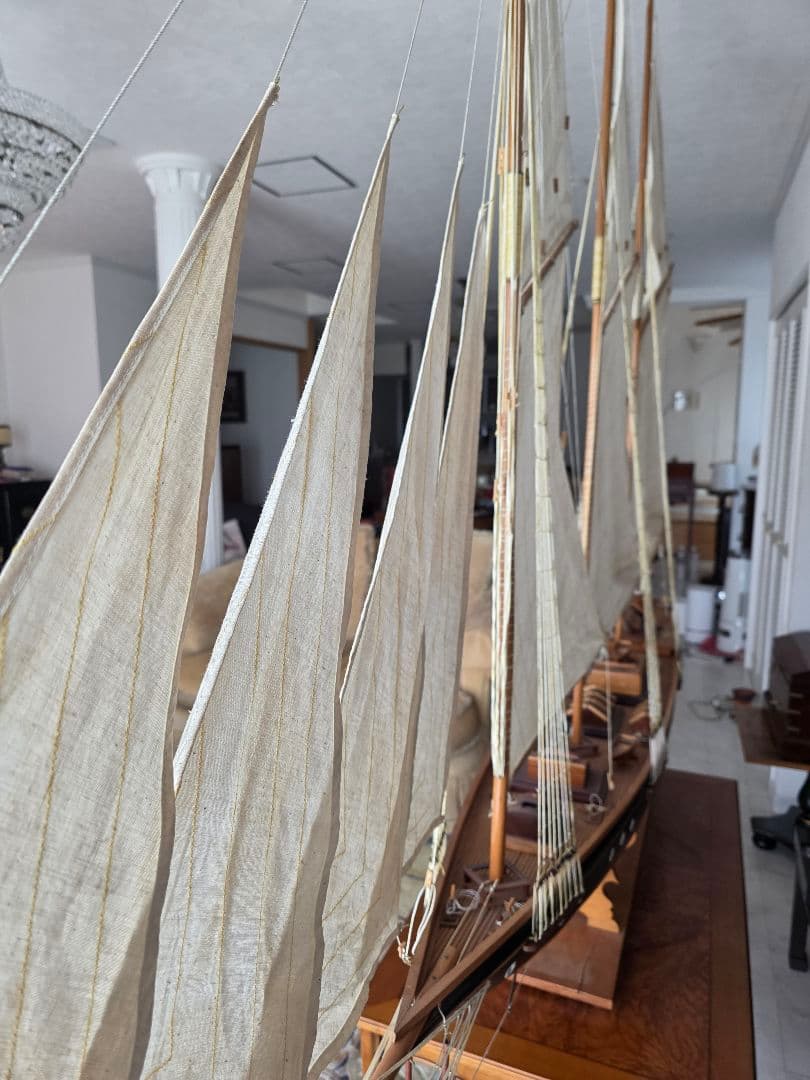 希少品 骨董品 アンティーク 木製ヨット 80年前