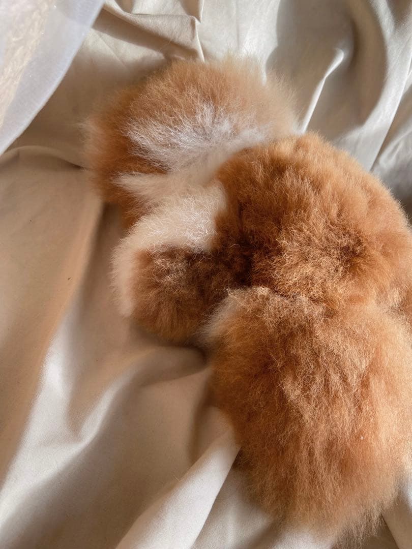 ふわふわアルパカテディベア (ペルー直輸入) ミックスカラー ブラウン×ホワイト