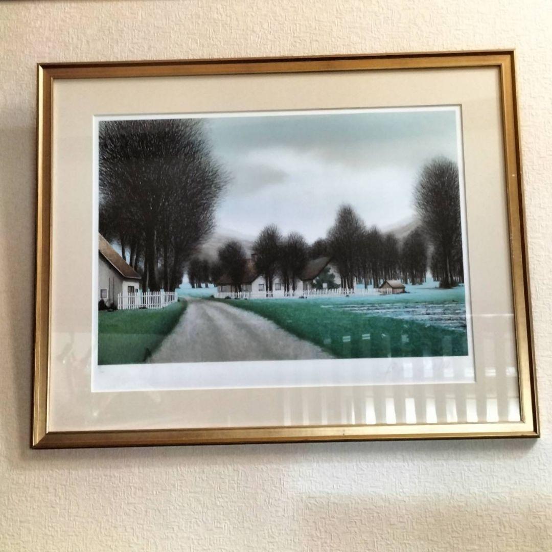 ジャック・デペルト　リトグラフ　ポーランド郊外の小道のある風景