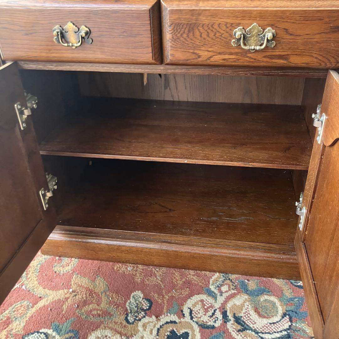 昭和レトロ 木製コンソールテーブル コールキャビネット 電話台 花台チェスト