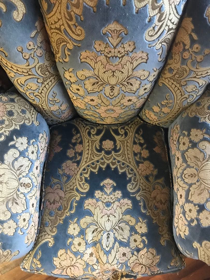 ソファ　ダマスク柄　高級　応接間　アンティーク　ビンテージ