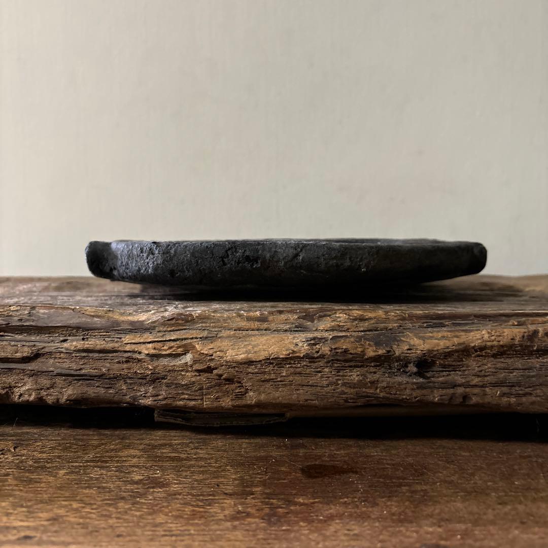 アンティーク　インドイドゥリプレート　石皿　骨董　検;李朝.古道具坂田