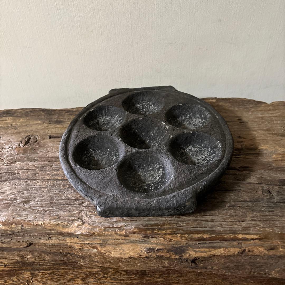 アンティーク　インドイドゥリプレート　石皿　骨董　検;李朝.古道具坂田