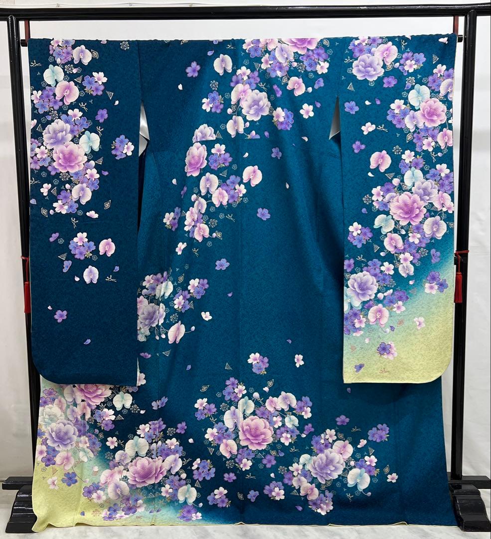 振り袖　フルセット　成人式　長襦袢付　金彩　刺繍　銀通し　ゆったりサイズ　652