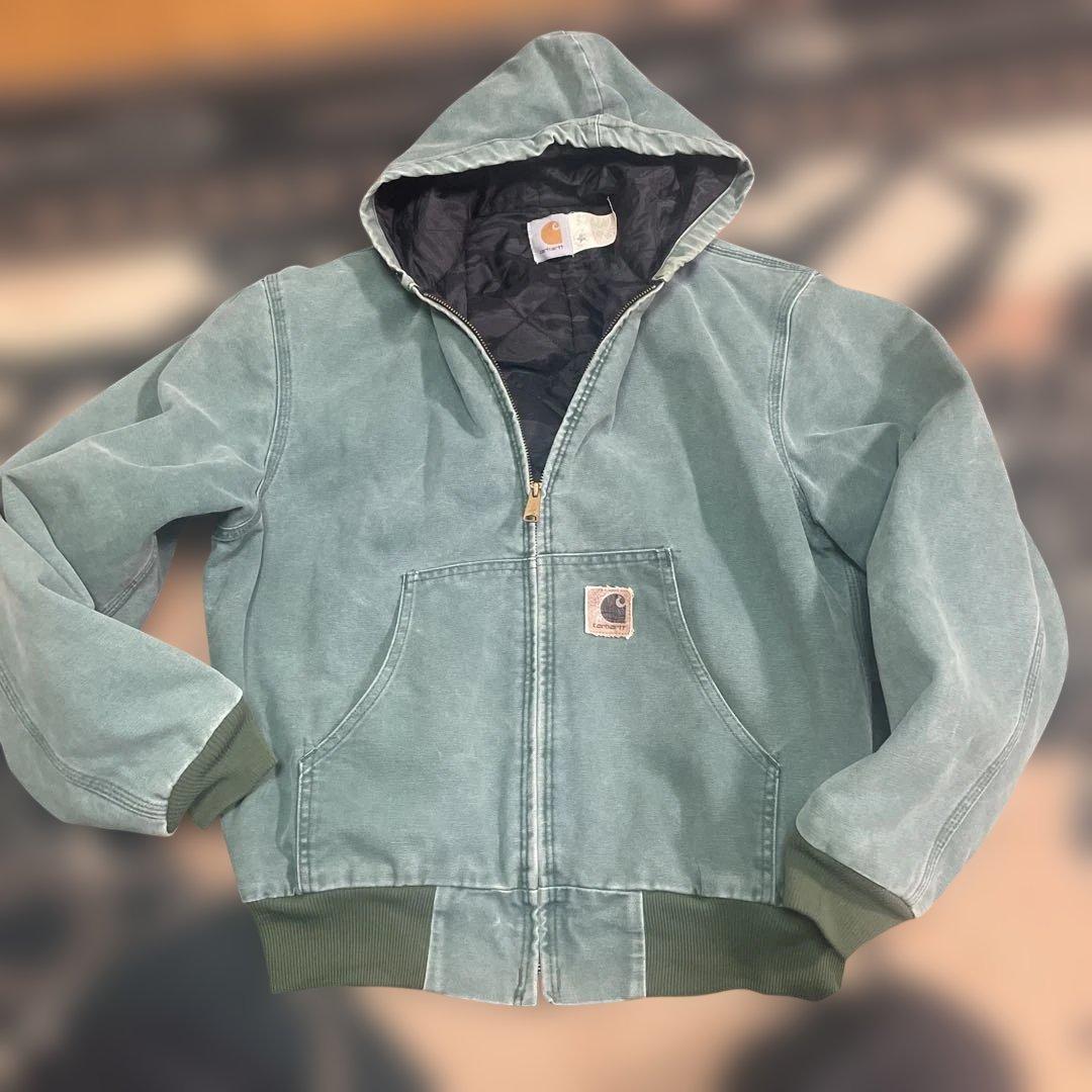 Carhartt フード付きジャンパー 青緑