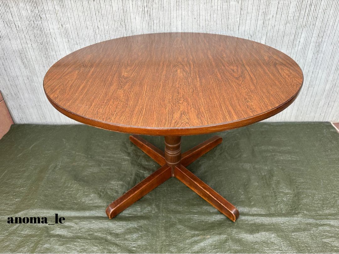【ダイニングテーブル】飛騨産業　キツツキ　丸テーブル　昭和レトロヴィンテージ◎