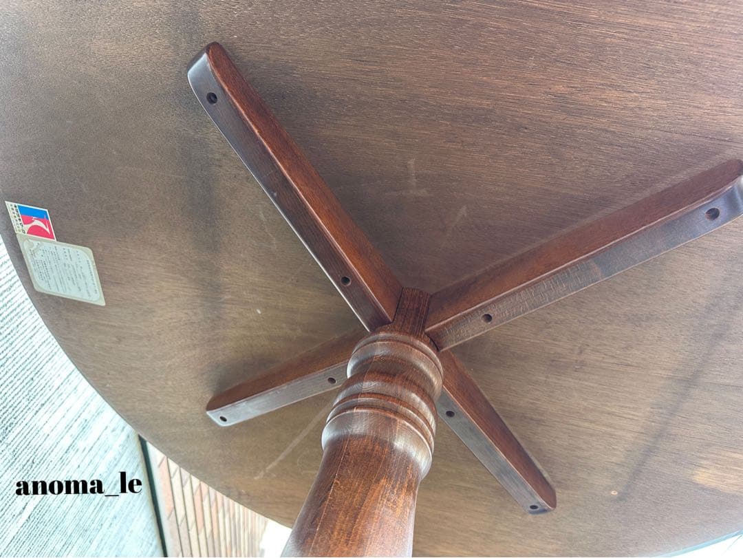 【ダイニングテーブル】飛騨産業　キツツキ　丸テーブル　昭和レトロヴィンテージ◎