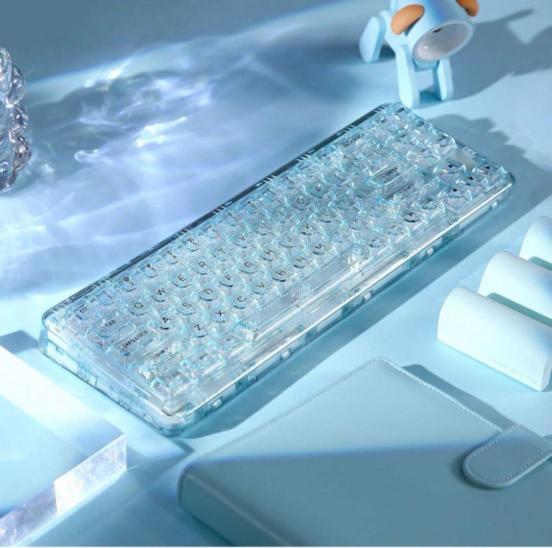 YUNZII X71 メカニカルゲーミングキーボード 透明キーキャップ