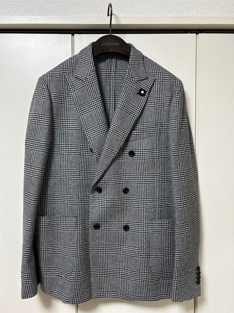 LARDINI ダブルブレスト チェックジャケット