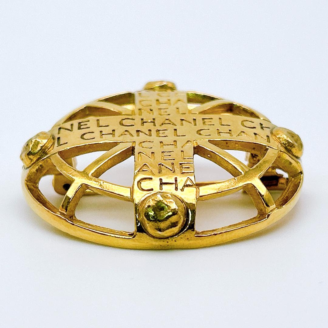 【鑑定済み！】 シャネル ヴィンテージ ブローチ ゴールドメタル CHANEL