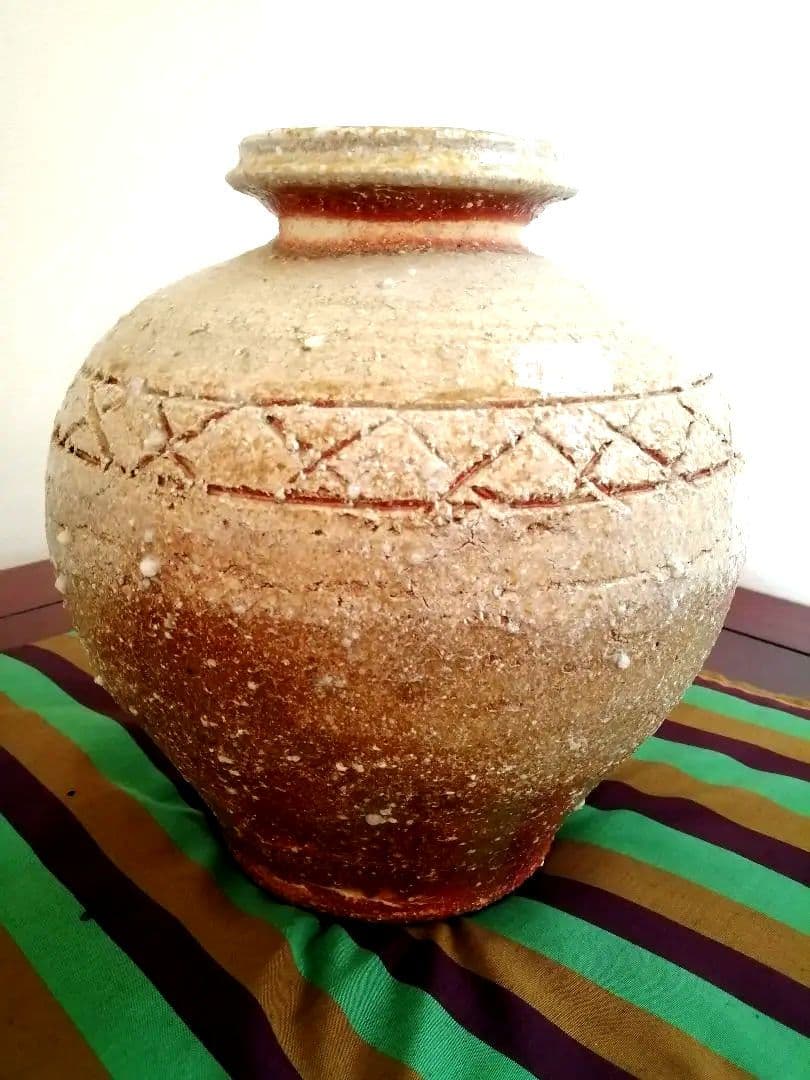 美品　信楽焼壷　名工　星野亨斉　作