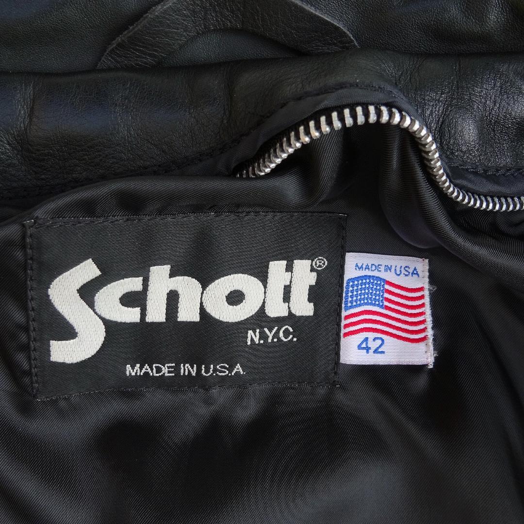 米国製美品上質　Schott ショット 641 42 XL シングルライダース