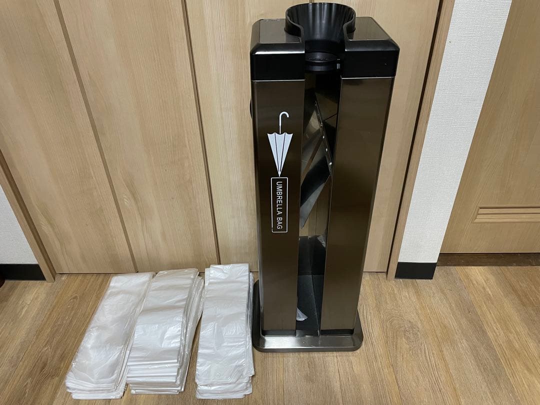 傘袋スタンド 傘ぽん ビニール2000枚 シルバー UMBRELLA BAG