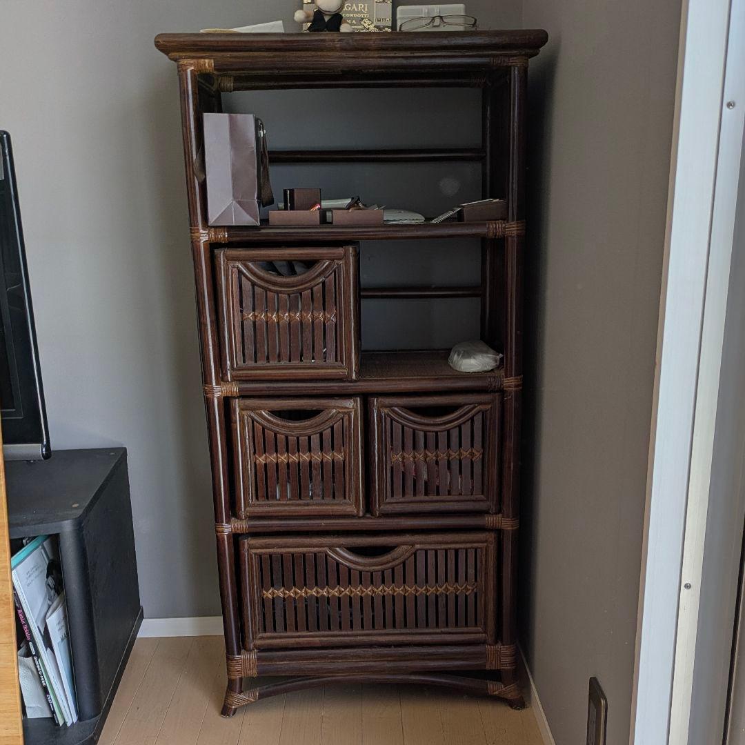 川*己様 ★値下げ★ バンブーキャビネット 飾り棚 家具 アジアン家具 アンティ