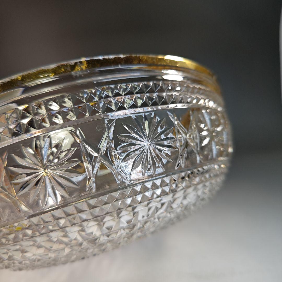 イ836 水指『水崎長寿』『義山　金縁ガラス　平水指　共箱』茶道具