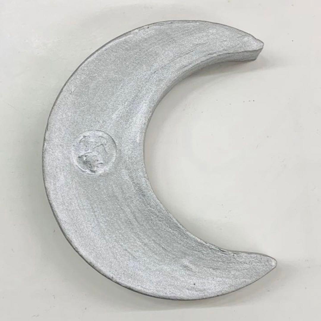 【香合　楽焼　銀色三日月】