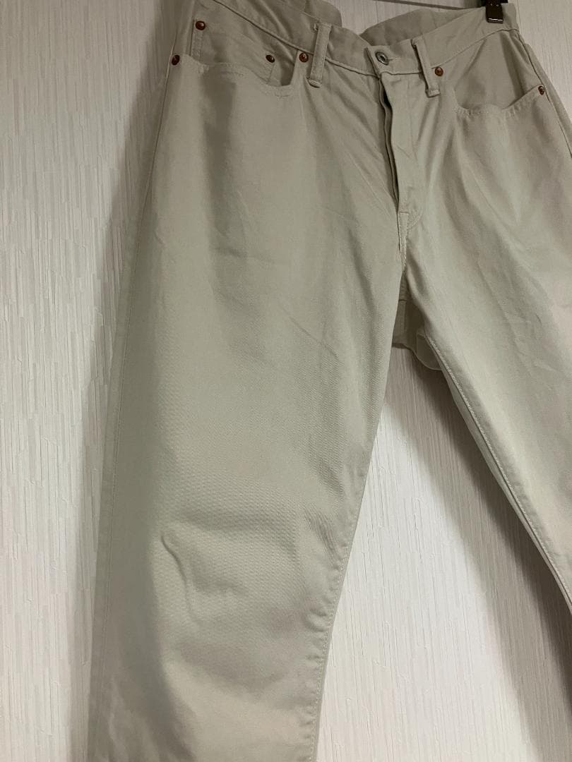 未使用級 sanca テーパード ベージュ デニム チノ L サンカ 日本製