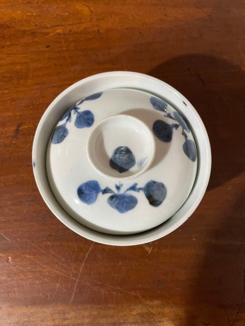 古伊万里　蕪染付蓋茶碗