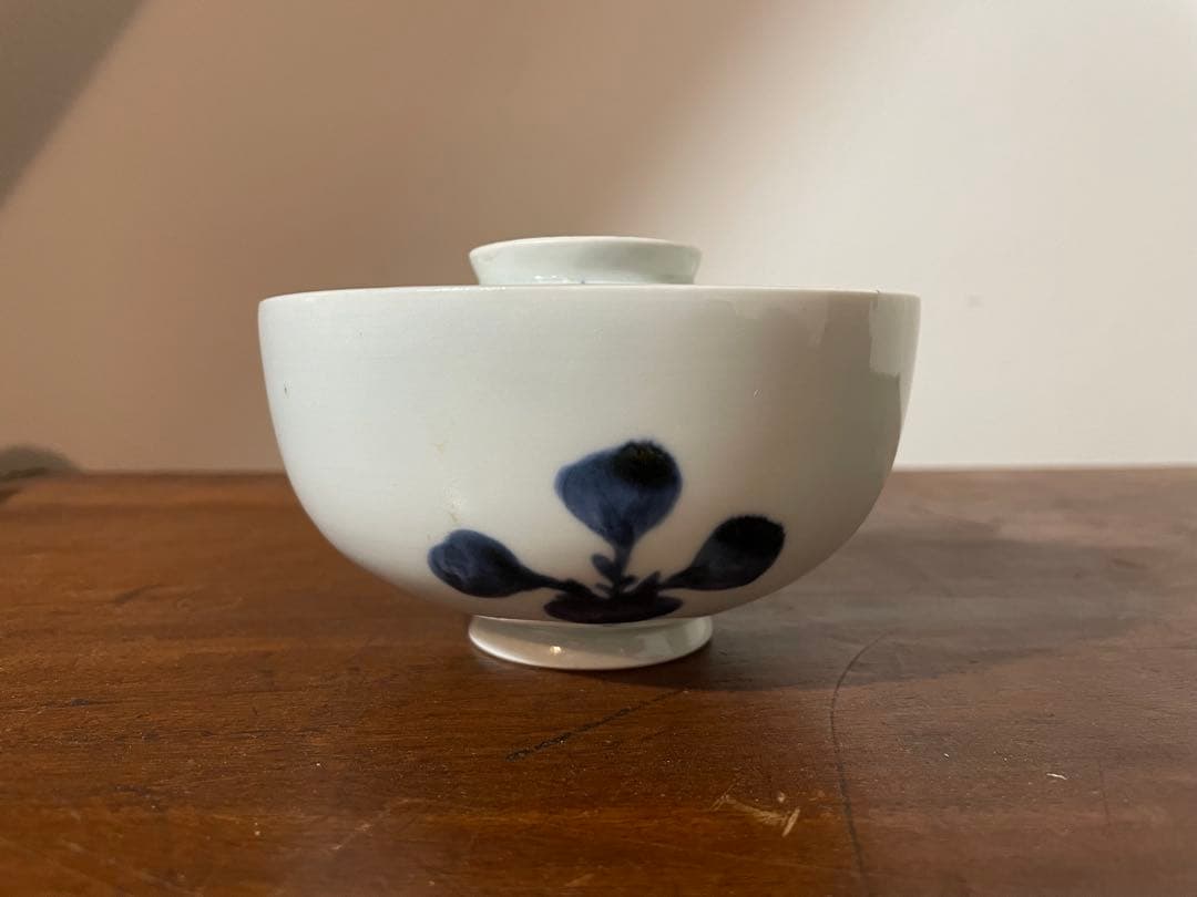 古伊万里　蕪染付蓋茶碗