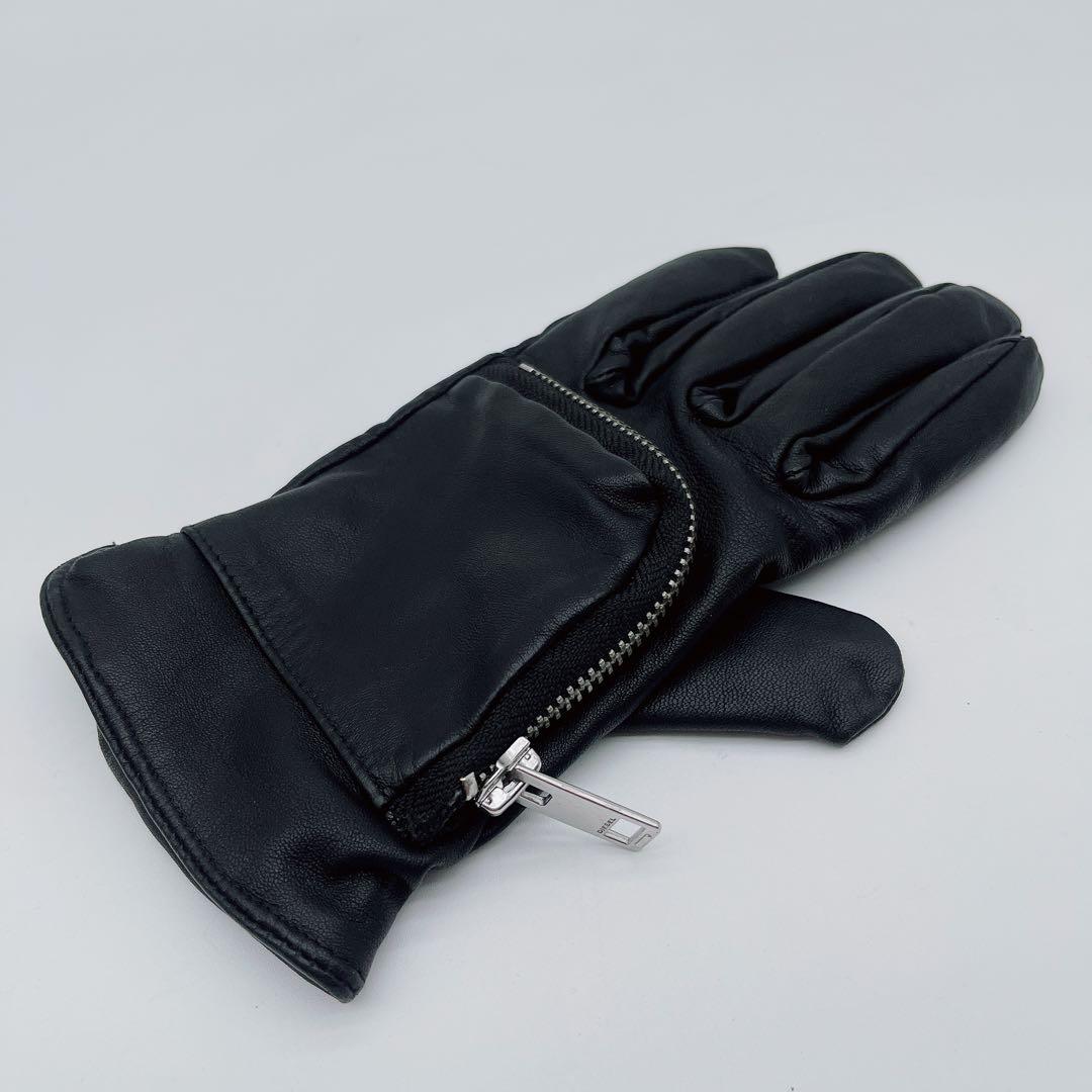 【DIESEL】メンズ 手袋 グローブ レザー ポケットデザイン 羊革 ブラック