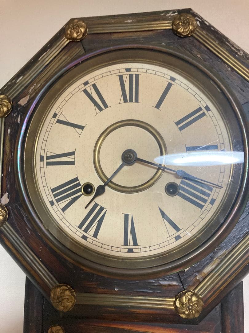 昭和レトロ SEIKOSHAゼンマイ式振り子時計 稼働品 掛け時計 ③