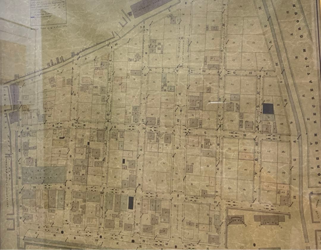 超希少　複製画　J・Wハート『神戸居留地計画図』1870年　アンティーク