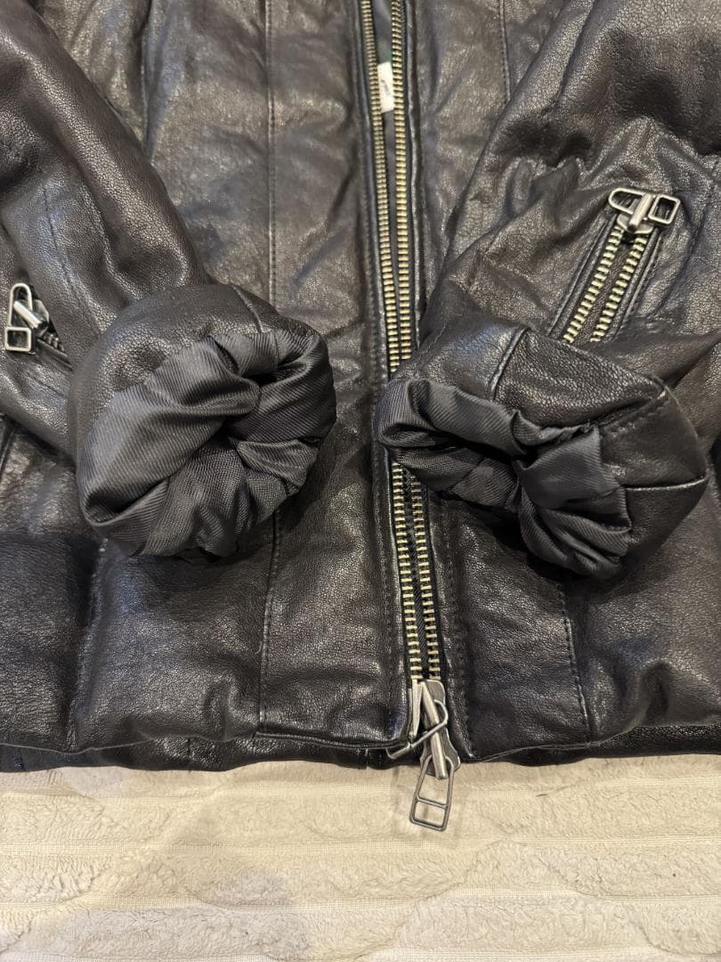 AVIREX ライダースダウン ゴートレザー デュポン社製ライナー 黒 L