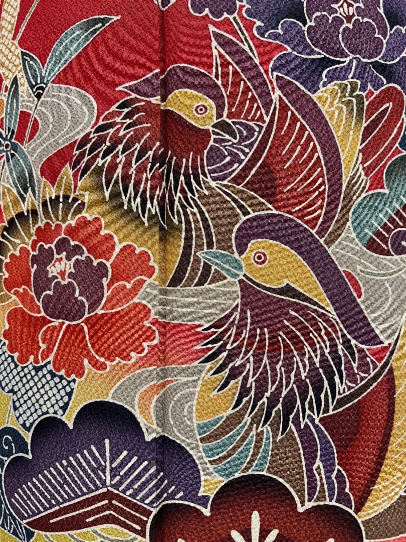 振り袖　フルセット　別誂長襦袢　振袖　京紅型染め　成人式　結婚式　赤　635