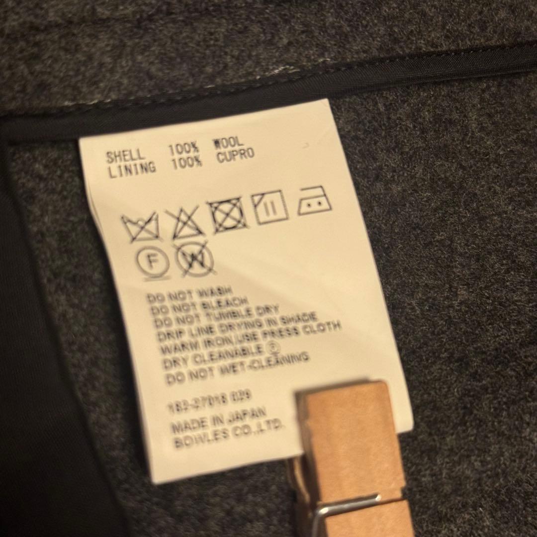 HYKE ハイク ウールショップコート チェスターコート チャコールグレー