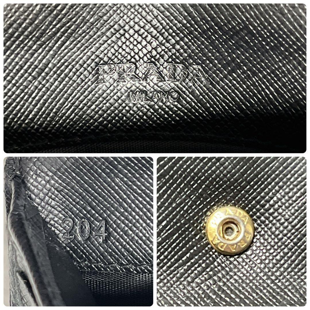 良品✨PRADA サフィアーノ　三つ折り財布　コンパクトウォレット　レザー　黒