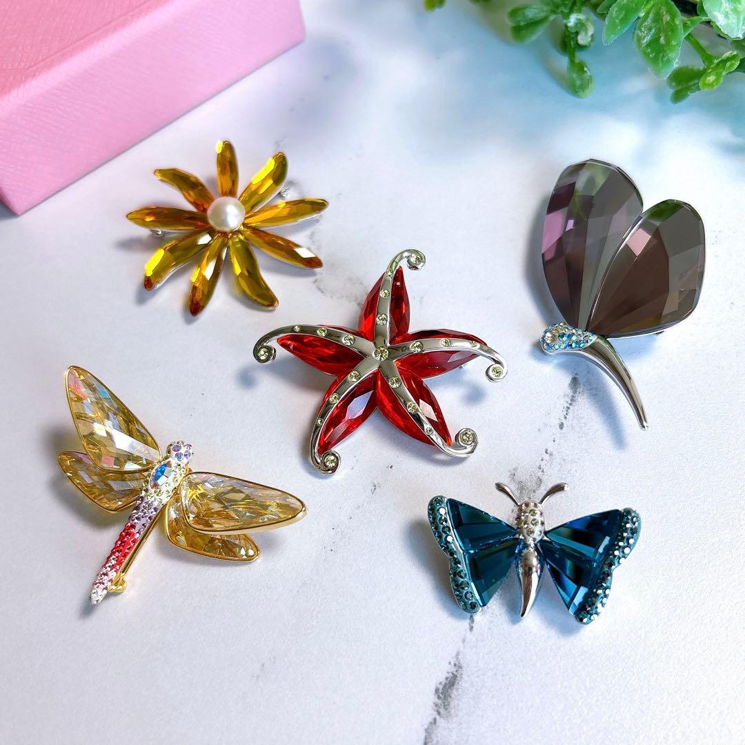 美品❣　スワロフスキー　ブローチ　5点セット